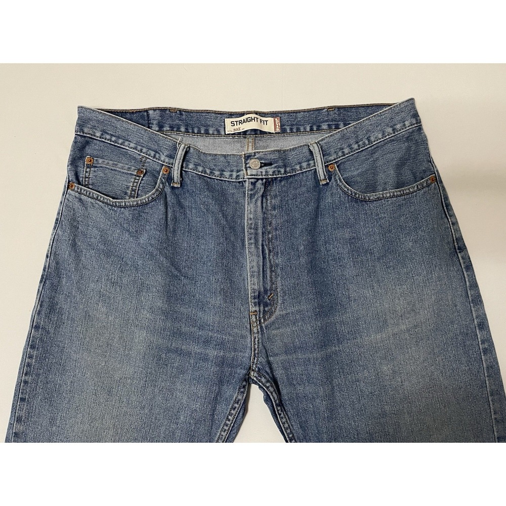 Levis 505‎ Jeans Mens 40x32 Blue Straight Leg Medium Wash Denim Pants - Picture 2 of 7